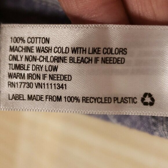 Merona Womens Blue Long Sleeve Cotton Striped Textured Print Tunic Medium - Picture 3 of 6